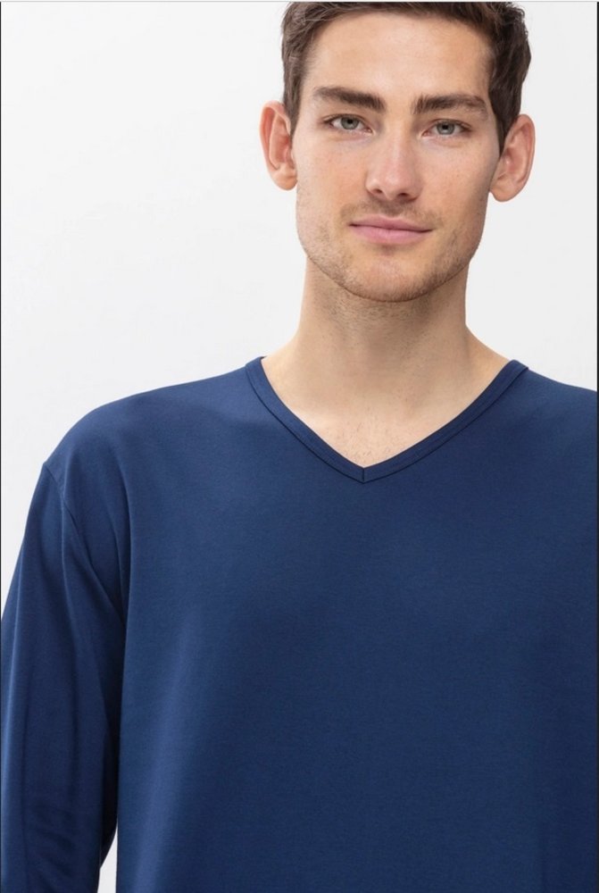 Donkerblauw t shirt lange mouw sale