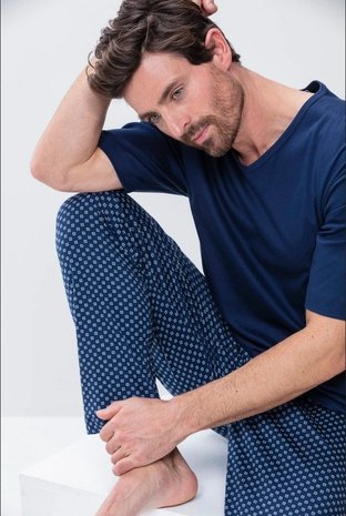 Mey Shirt korte mouw Mix & Match Melton 20710 - donkerblauw Mey Shirt korte mouw Mix & Match Melton 20710 - donkerblauw