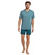 Schiesser Pyjama korte mouw 173646 - blauw mt 52 Schiesser Pyjama korte mouw 173646 - blauw mt 52