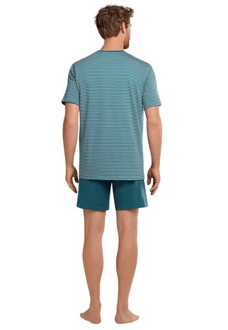 Schiesser Pyjama korte mouw 173646 - blauw mt 52 Schiesser Pyjama korte mouw 173646 - blauw mt 52