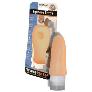 Travelsafe TravelSafe Siliconen Knijpfles 89ml - Oranje