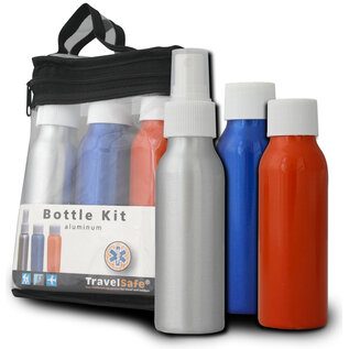Travelsafe Travelsafe Bottles Kit -  Aluminium - set 3 stuks