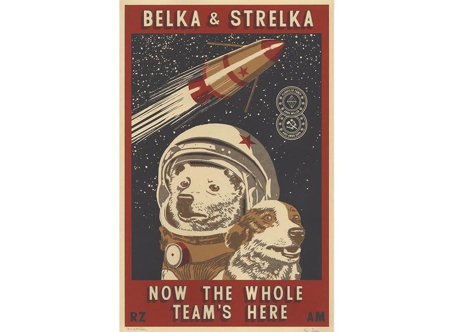 Belka and Strelka limited artprint
