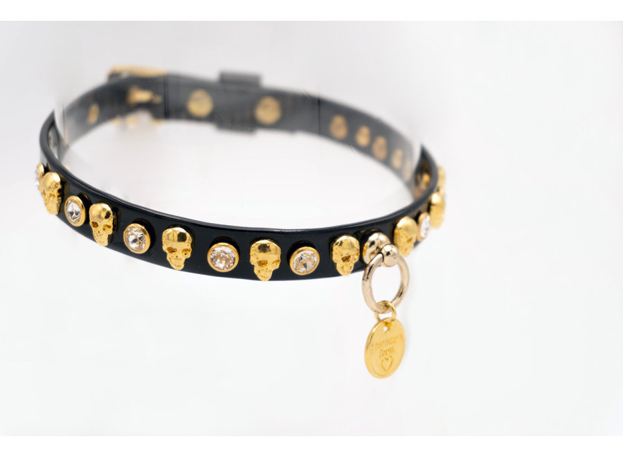 Dog collar Skull Black