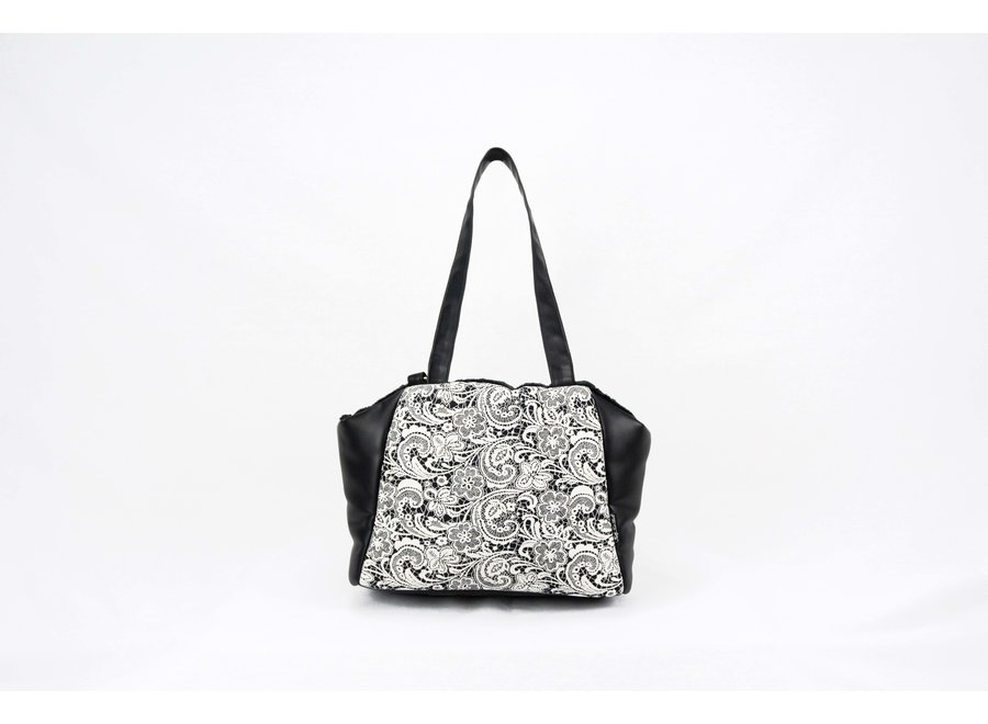 Victoria Black Cream Lace carrier bag