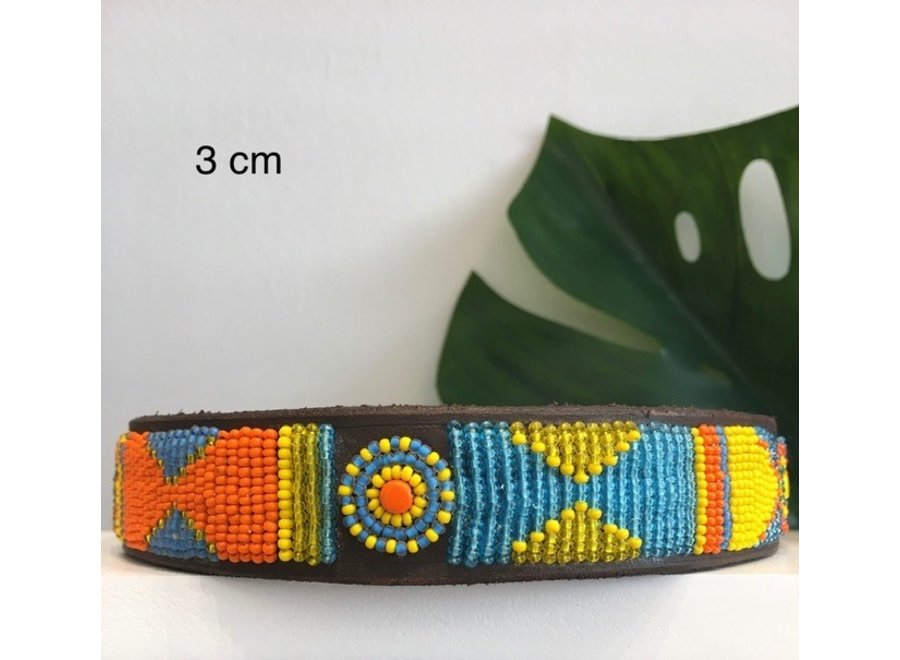 Beaded Dog collar Poppy