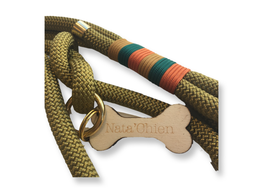 Leiband touw goud groen lang