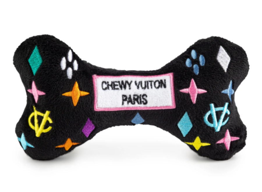 Dog Toy Chewy Vuiton Black Bone