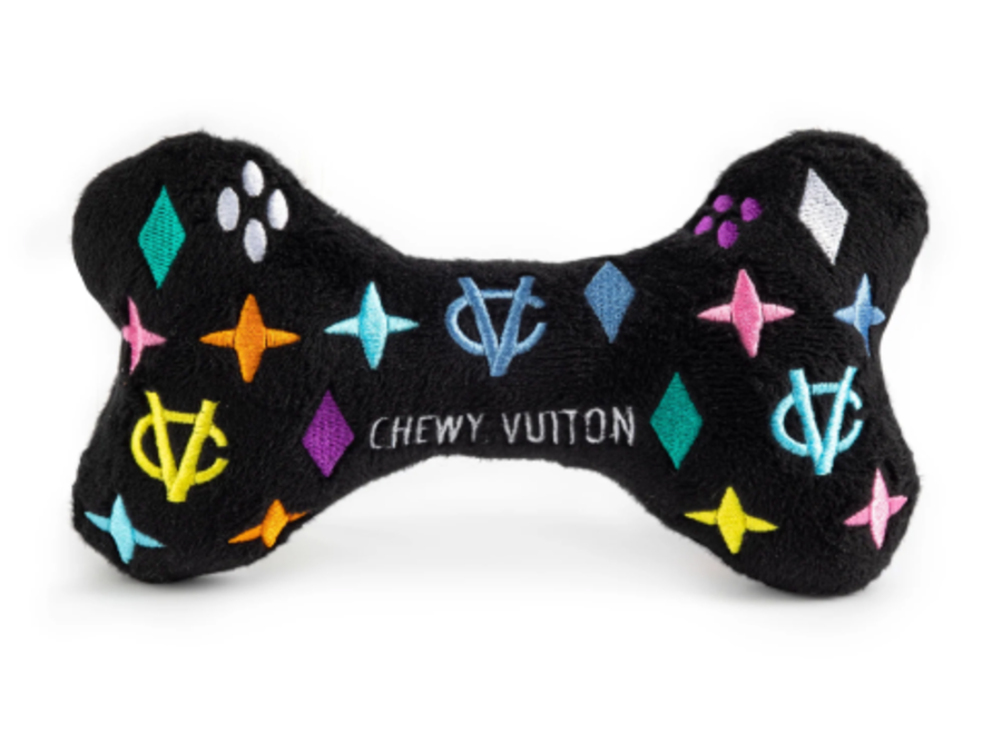 Dog Toy Chewy Vuiton Black Bone