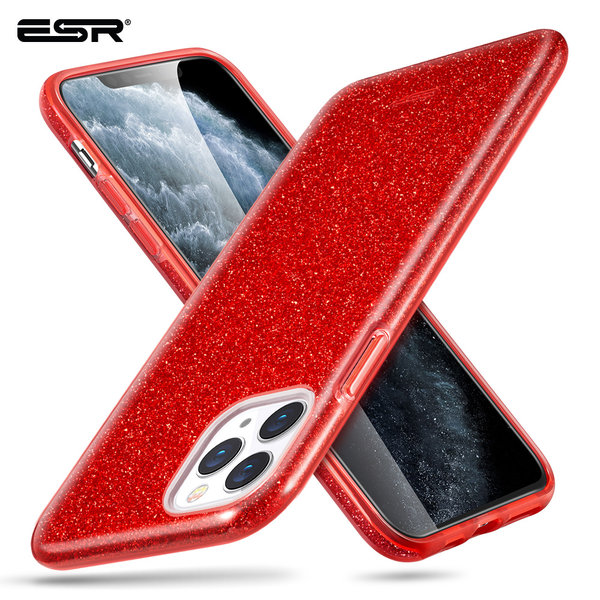 ESR - telefoonhoesje - Apple iPhone 11 Pro Max - Makeup Glitter - Rood