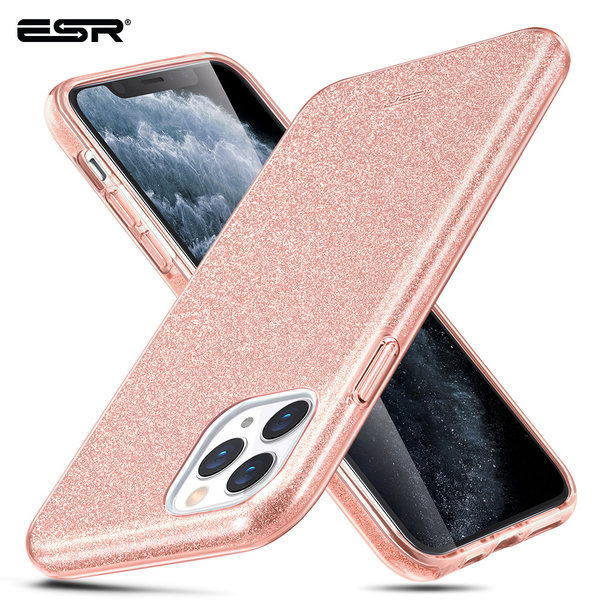 ESR - telefoonhoesje - Apple iPhone 11 Pro - Makeup Glitter - Donker roze