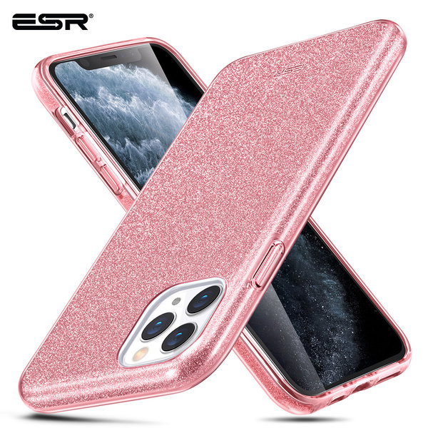 ESR - telefoonhoesje - Apple iPhone 11 Pro Max - Makeup Glitter - Licht roze