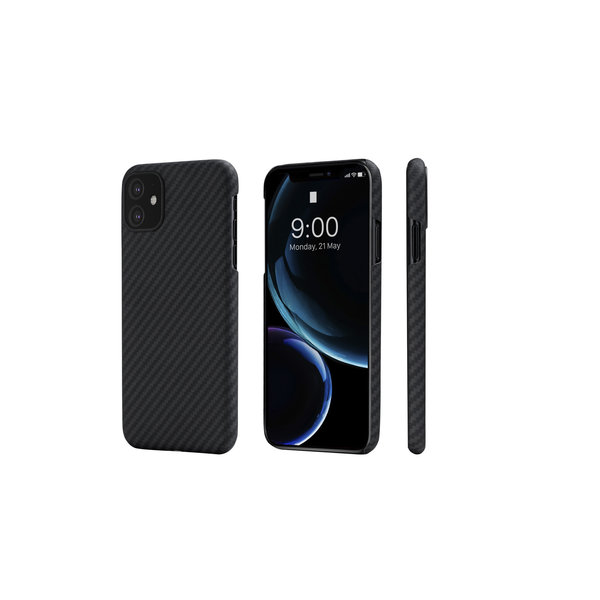 iPhone 11 - Pitaka Aramid Fiber hoesje / Kevlar – kogelvrij, extreem sterk, dun & licht – Twill patroon (Zwart)