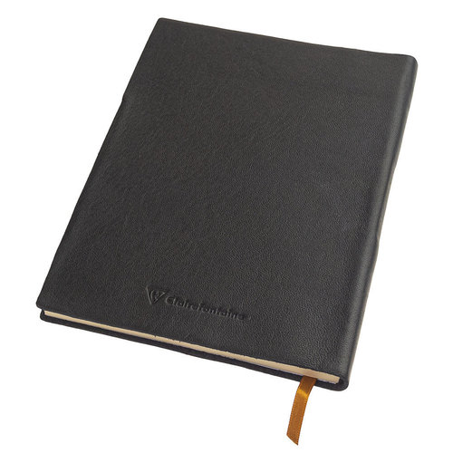 Clairefontaine Flying Spirit a5 lined leather notebook - Black