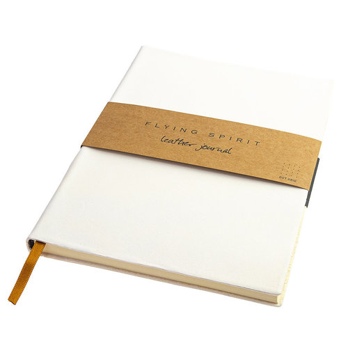 Clairefontaine Flying Spirit a5 dotted leather notebook - White