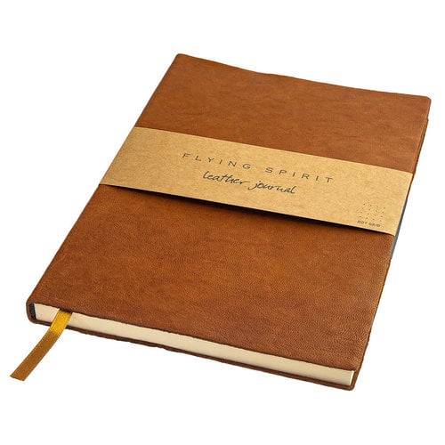 Clairefontaine Flying Spirit a5 dotted leather notebook - Cognac