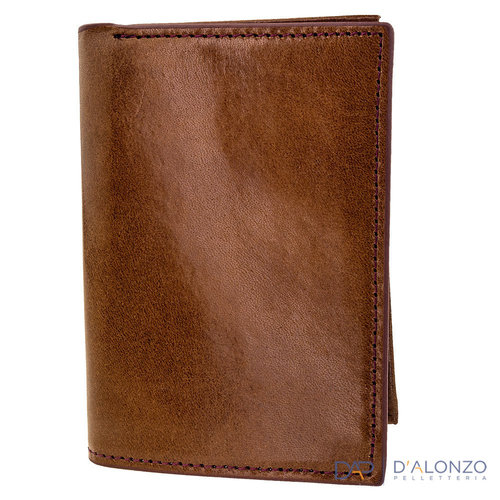 Scrittura Elegante Leather wallet- Milan - Cognac