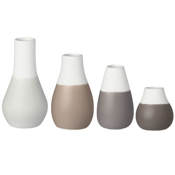 Räder Mini pastel vases - set of 4 grey
