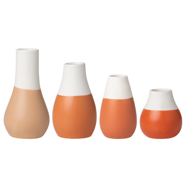 Mini pastel vases - set of 4 earthtones