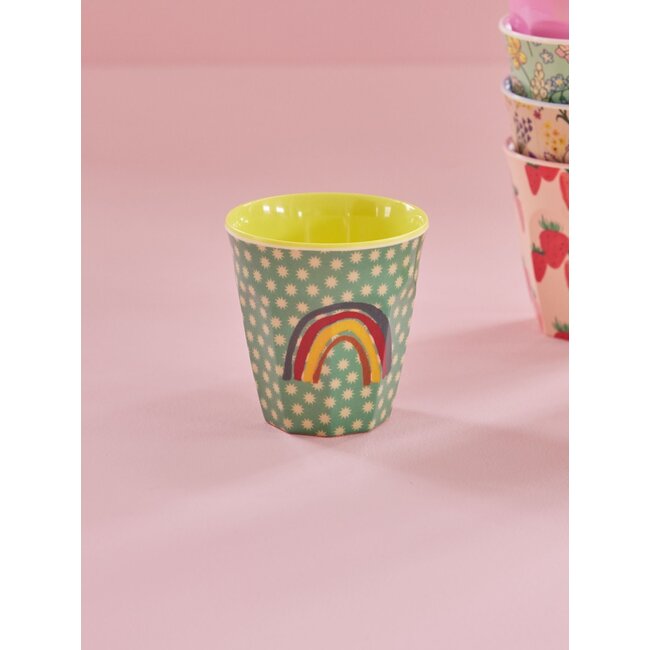 Melamine Cup with Rainbow and Stars Print - Medium