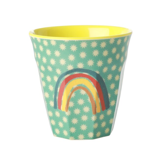 Melamine Cup with Rainbow and Stars Print - Medium