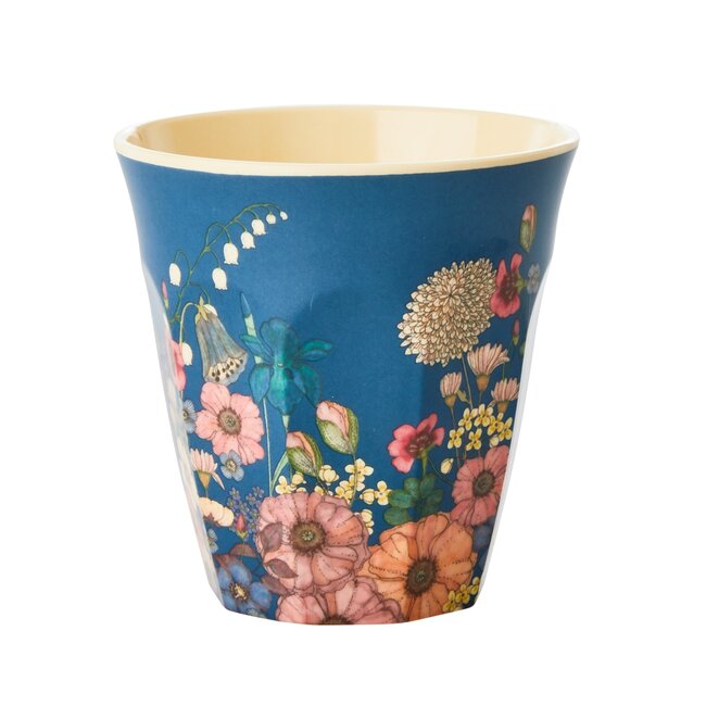 Rice Melamine Cup with Flower Collage Print - Medium