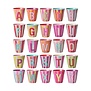 Melamine cup stripes rose