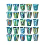 Melamine cup stripes blue