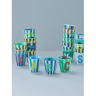 Rice Melamine cup stripes blue