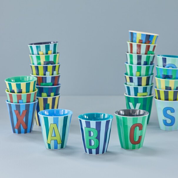 Rice Melamine cup stripes blue