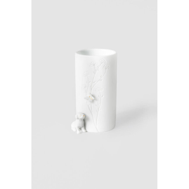 Vase Porcelaine Dog Sitting