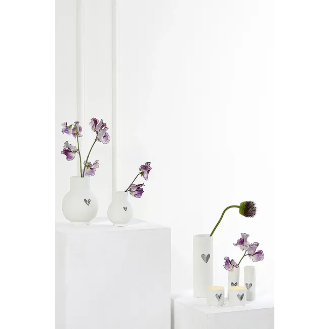 Ballvase Heart Silver