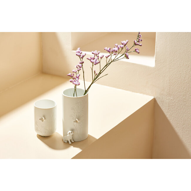 Vase Porcelaine Dog Sitting