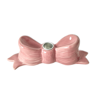 Rice Ceramic Candle Holder in Bow Shape - Pink