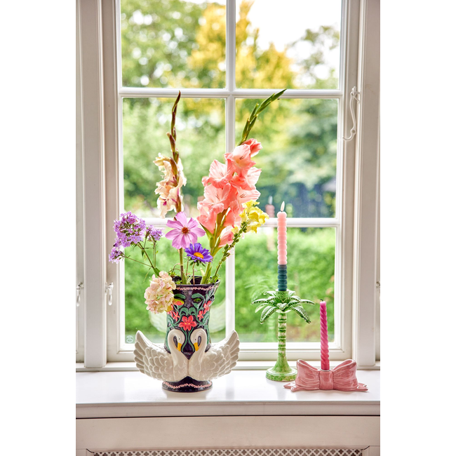 Ceramic Candle Holder in Bow Shape - Pink