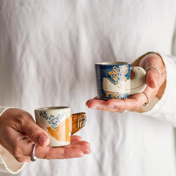 Bloomingville Hezha Espresso Cup, Blue, Stoneware