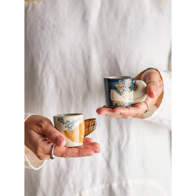 Hezha Espresso Cup, Blue, Stoneware