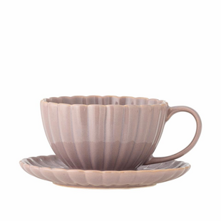 Latina Cup w/Saucer, Rose, Stoneware