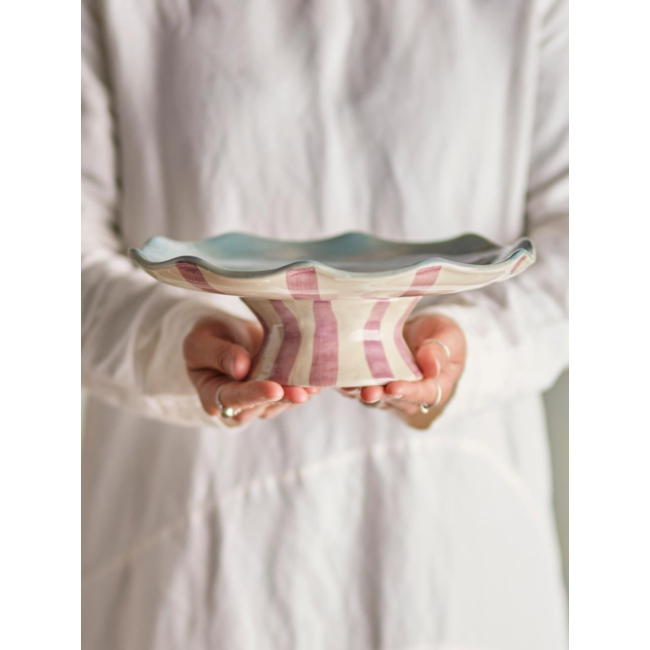 Willa Cake Tray, Rose, Stoneware