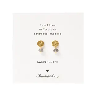 Mini Coin Labradorite Earrings