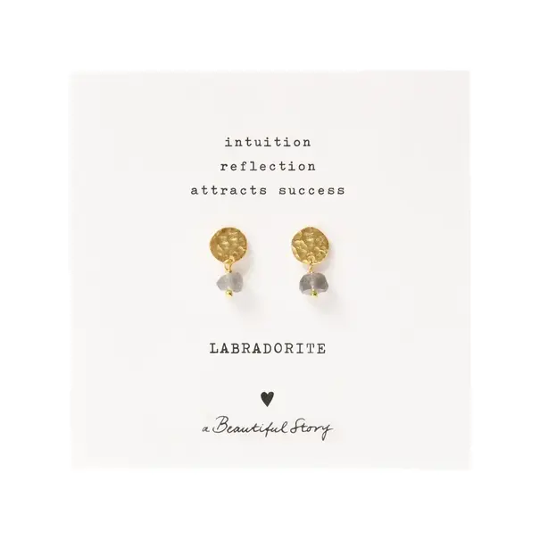 A beautiful story Mini Coin Labradorite Earrings