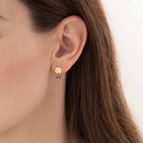 A beautiful story Mini Coin Labradorite Earrings