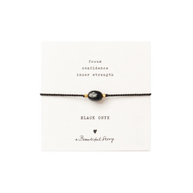 Gemstone Card Black Onyx Bracelet
