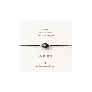 Gemstone Card Black Onyx Bracelet