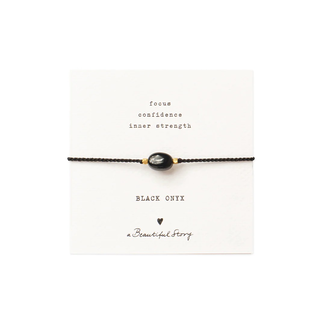A beautiful story Gemstone Card Black Onyx Bracelet