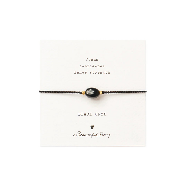 A beautiful story Gemstone Card Black Onyx Bracelet