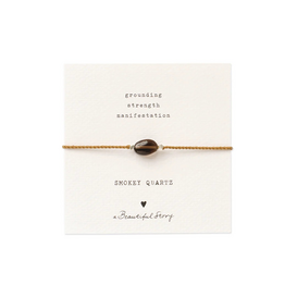 Gemstone Card Smokey Quarts Bracelet