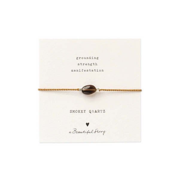 A beautiful story Gemstone Card Smokey Quarts Bracelet