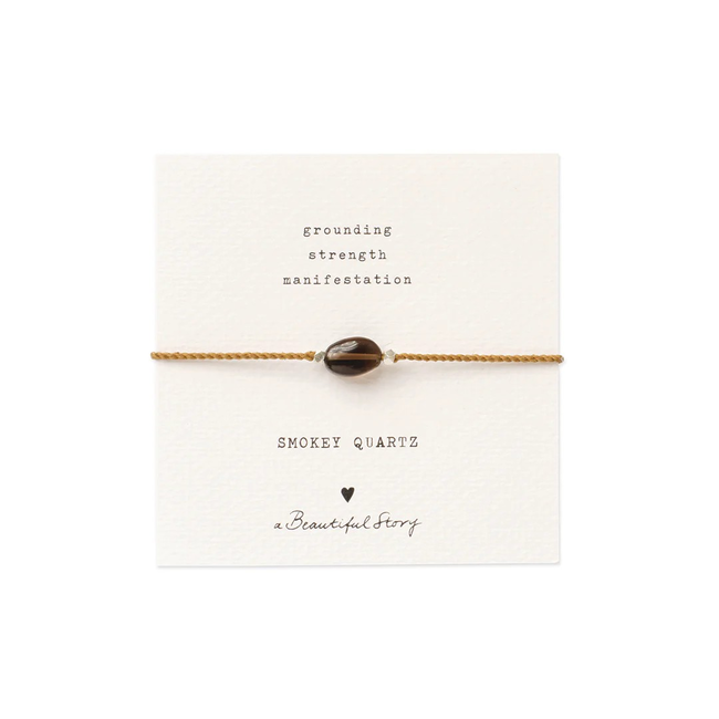 Gemstone Card Smokey Quarts Bracelet
