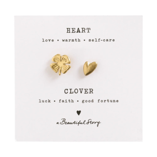 A beautiful story Brooch Set Clover - Heart